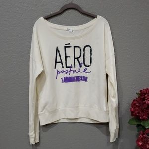 Aeropostale Logo cropped sweatshirt pullover sz XL